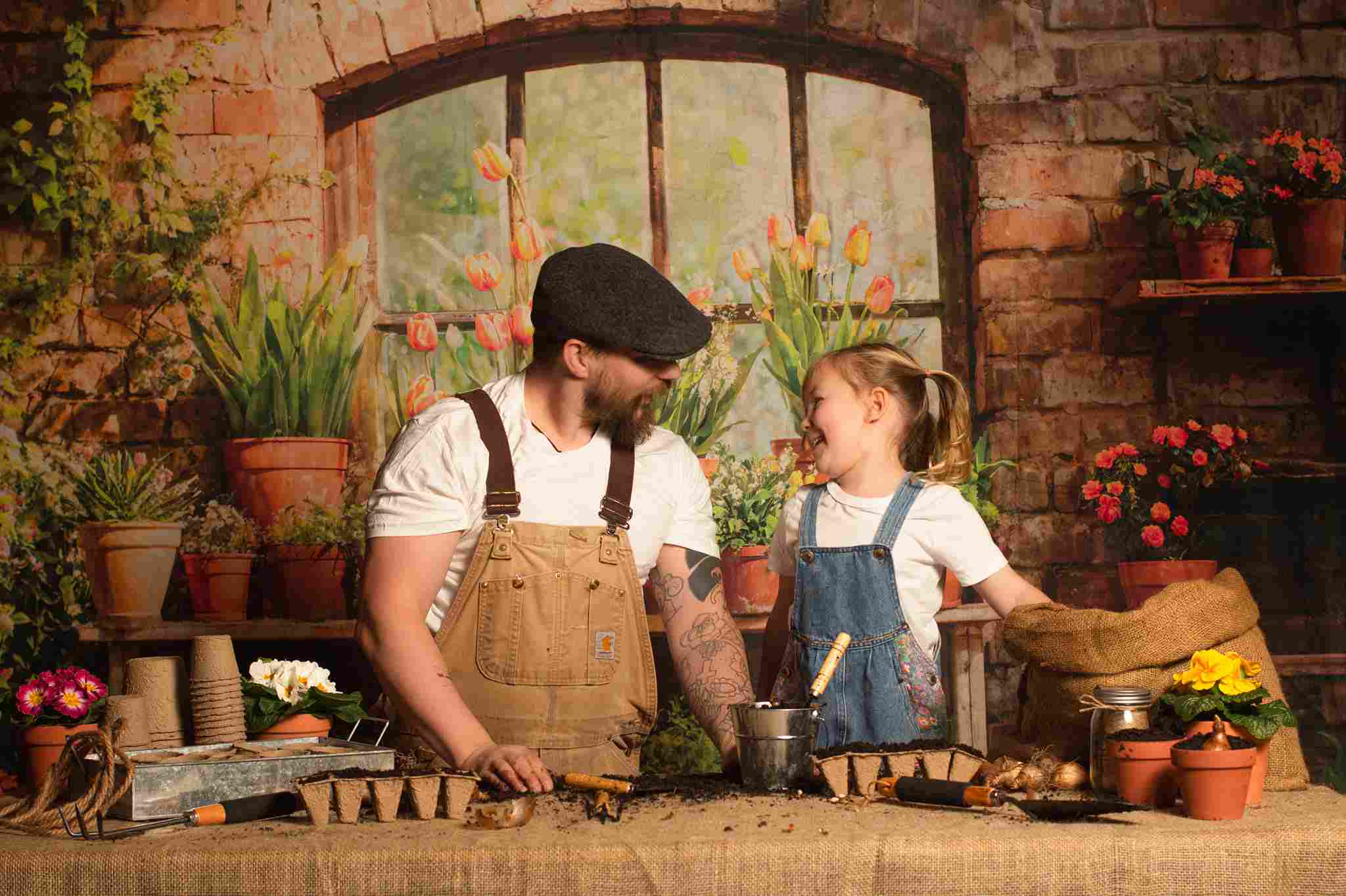 Kate Frühling Grün Pflanze Fenster Zimmer Hintergrund von Emetselch - Kate Backdrop.de