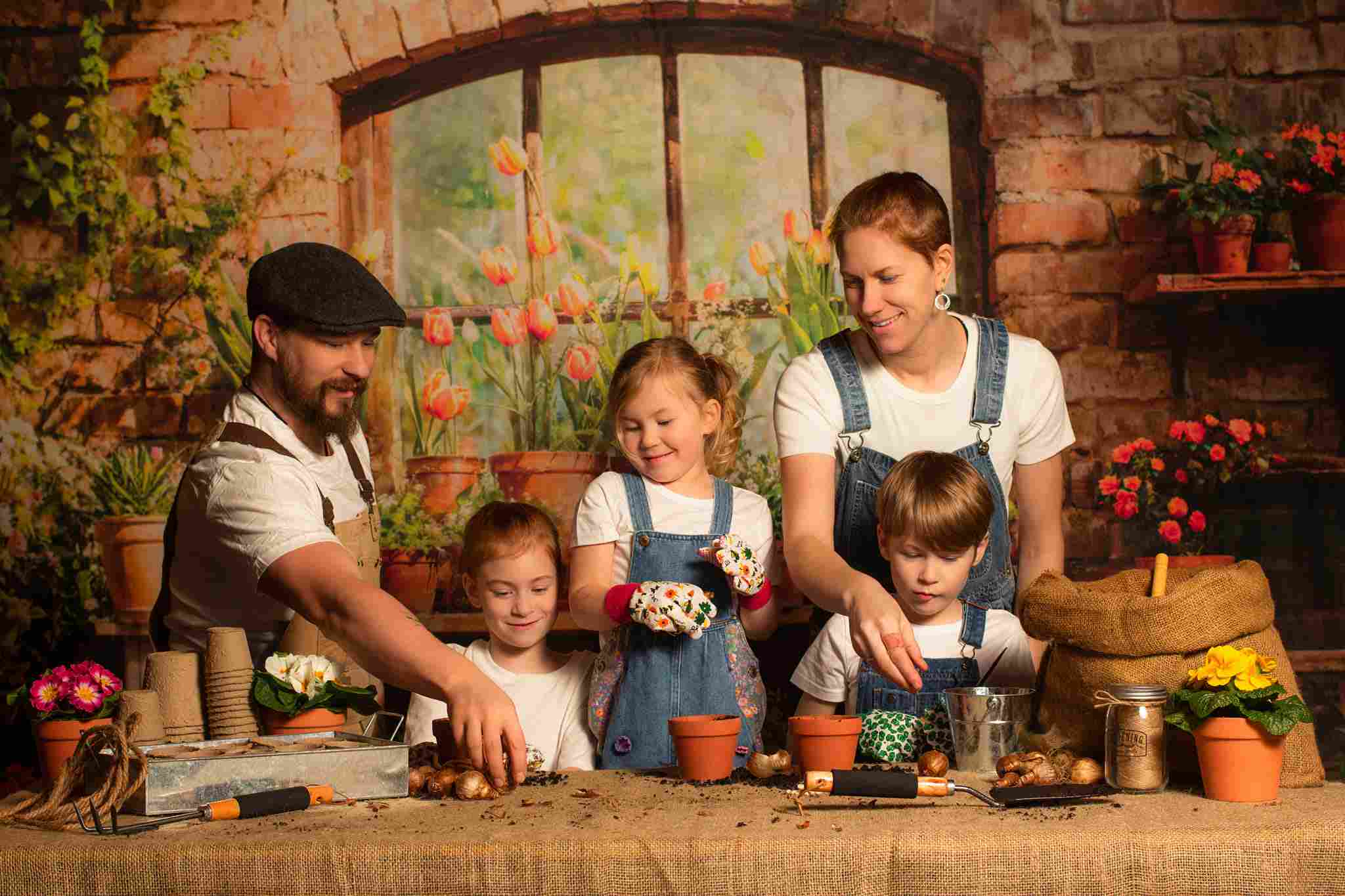 Kate Frühling Grün Pflanze Fenster Zimmer Hintergrund von Emetselch - Kate Backdrop.de