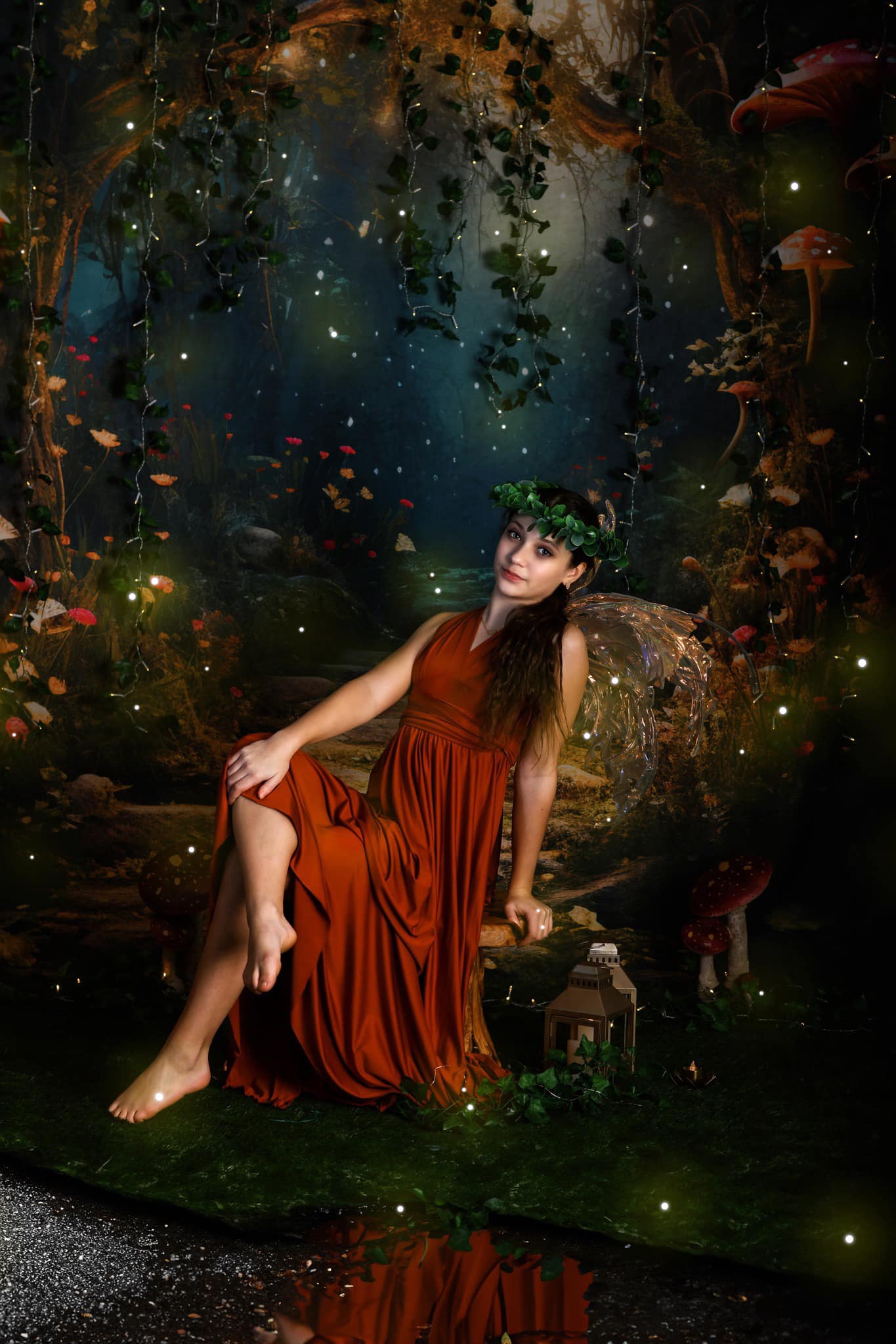 Kate Fantasy Glühwürmchen Pilz Wald Hintergrund für Fotografie von Chain Photography - Kate Backdrop.de