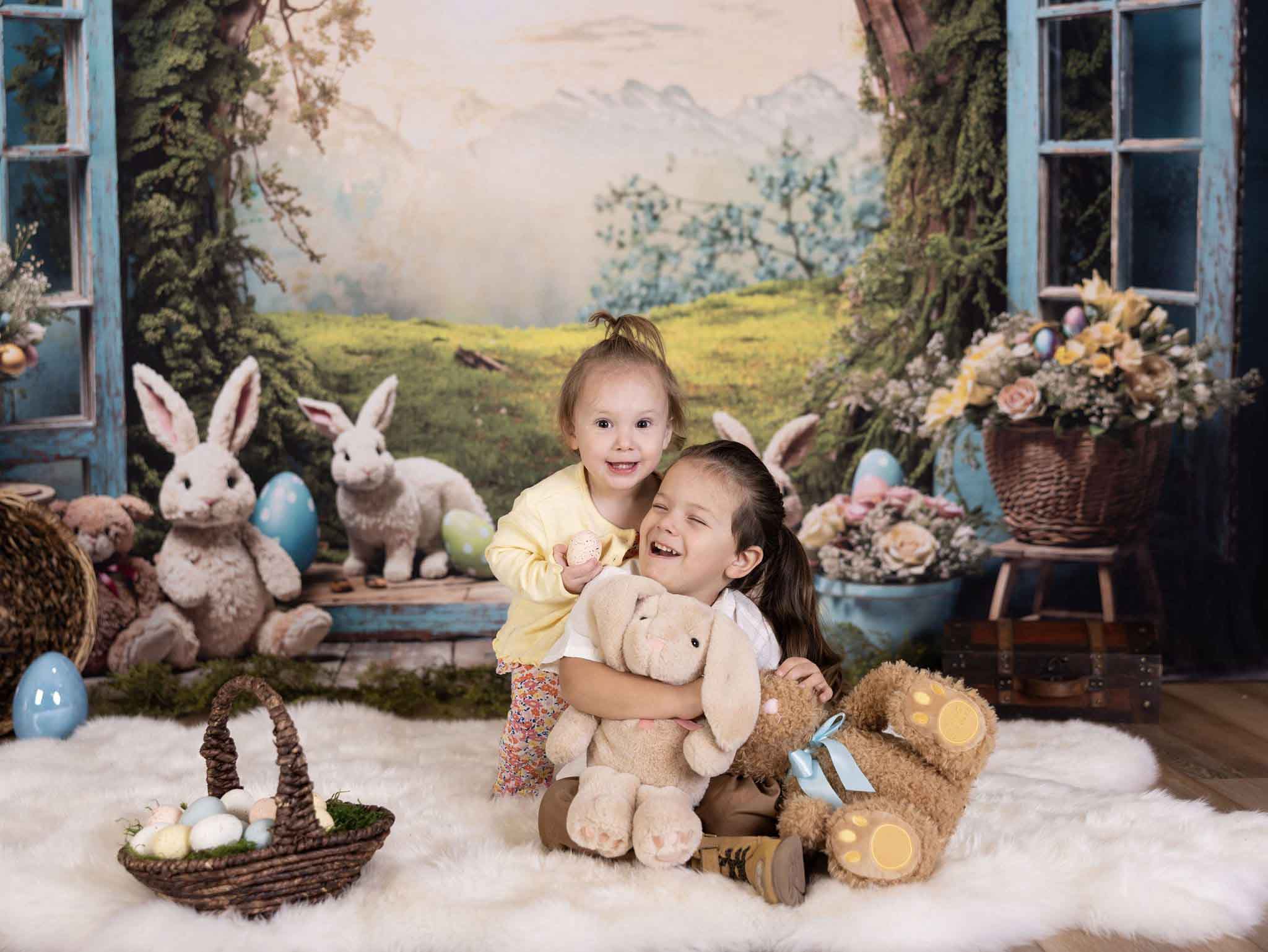 Kate Ostern Hase Fensterblick Fleece Hintergrund - Kate Backdrop.de