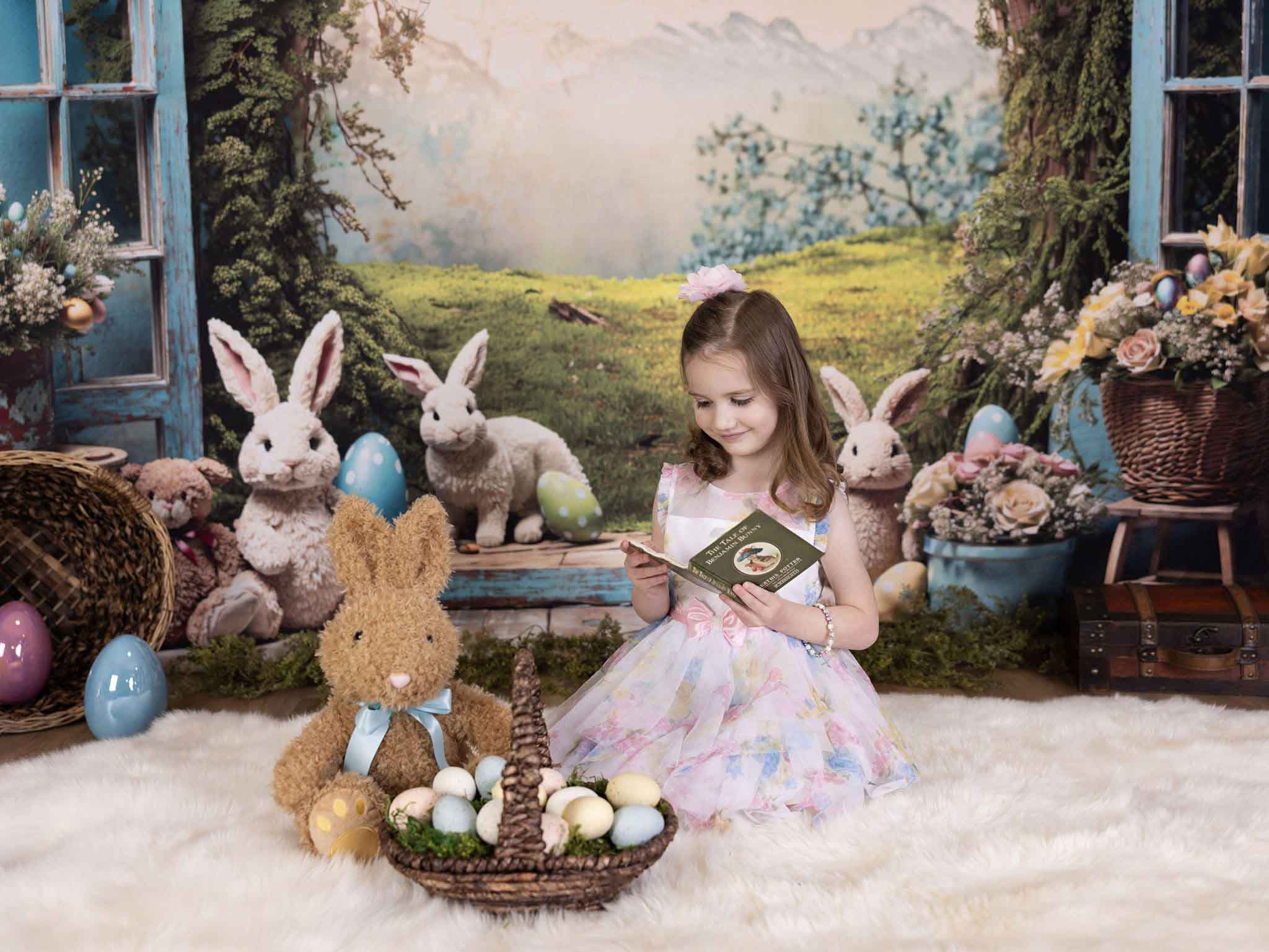 Kate Ostern Hase Fensterblick Fleece Hintergrund - Kate Backdrop.de