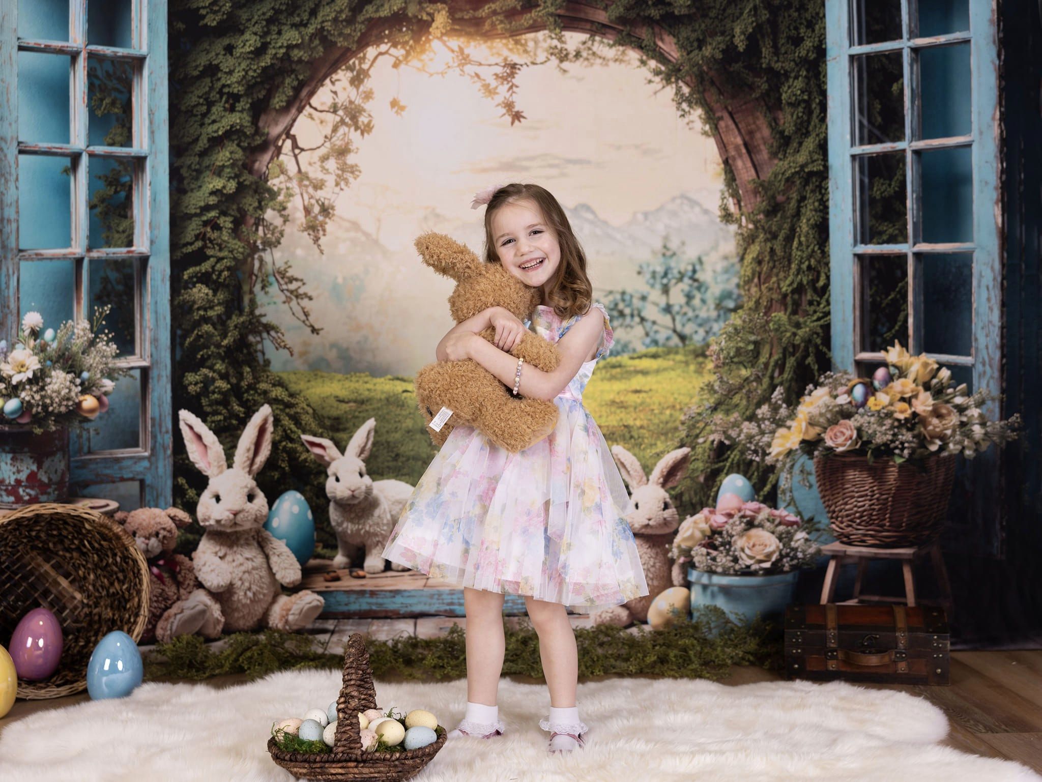 Kate Osterhase Fensteransicht Hintergrund für Fotografie - Kate Backdrop.de