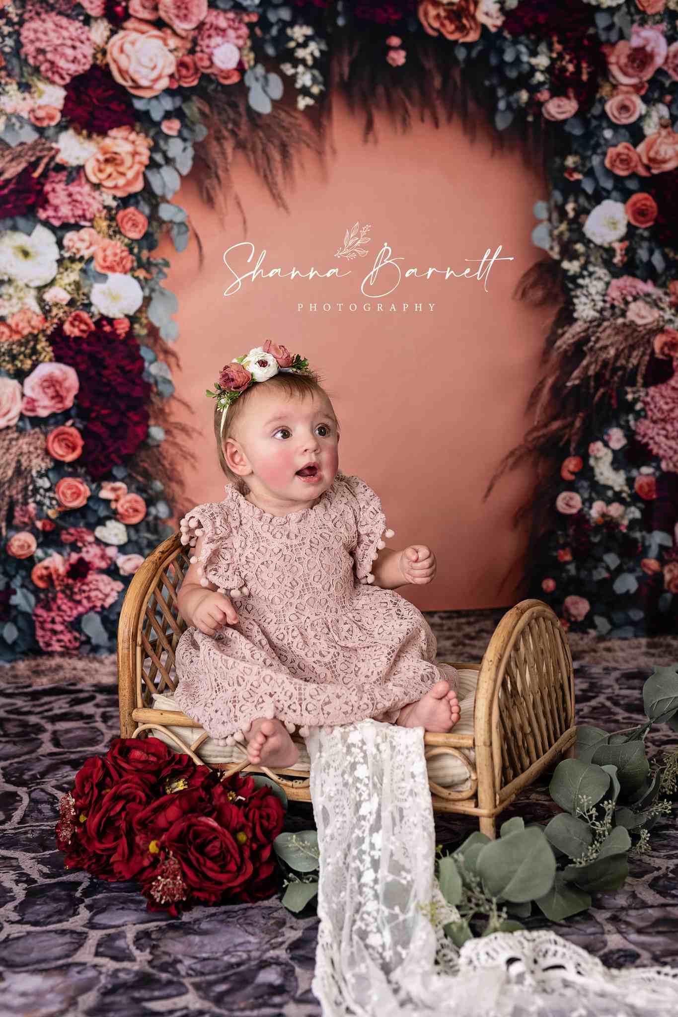 Kate Gemalt Boho Freigeist draußen Floral Hintergrund von Mini MakeBelieve - Kate Backdrop.de
