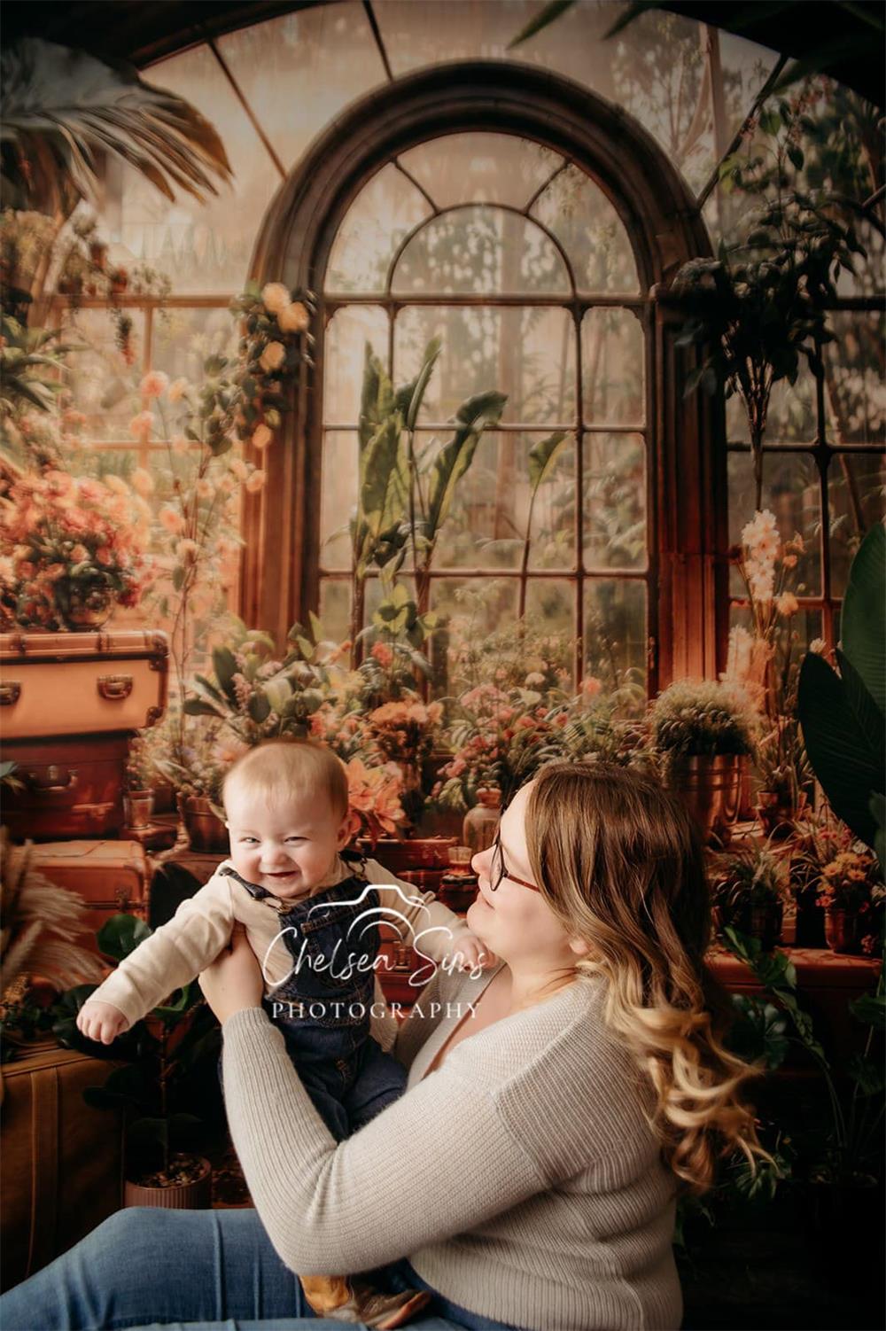 Kate Frühling Grüne Pflanze Fensterzimmer Hintergrund Entworfen von Chain Photography - Kate Backdrop.de