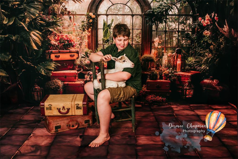 Kate Frühling Grüne Pflanze Fensterzimmer Hintergrund Entworfen von Chain Photography - Kate Backdrop.de