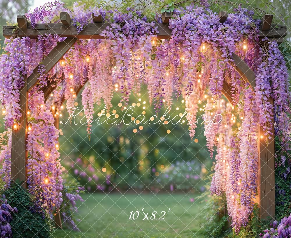 Kate Frühling Lichter Blumenbogen Lila Hintergrund Entworfen von Emetselch - Kate Backdrop.de