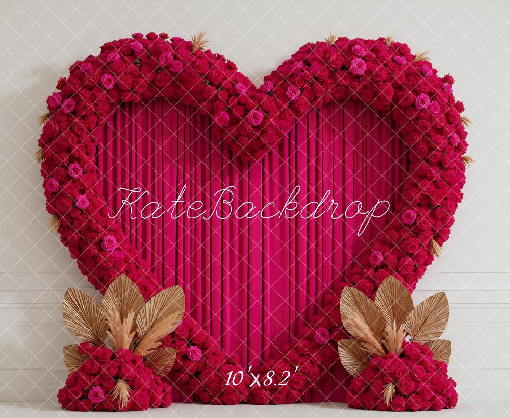 Kate Valentinstag Herz Rote Rosen Hintergrund Entworfen von Mini MakeBelieve