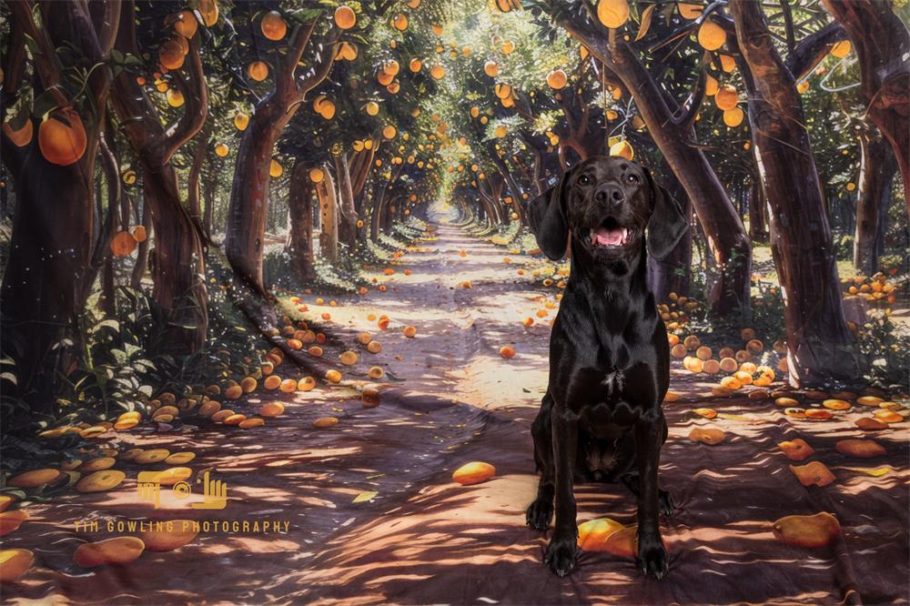 Kate Sweep Sommer Outdoor Gelber Zitronenhain Hintergrund Entworfen von Megan Leigh Photography - Kate Backdrop.de