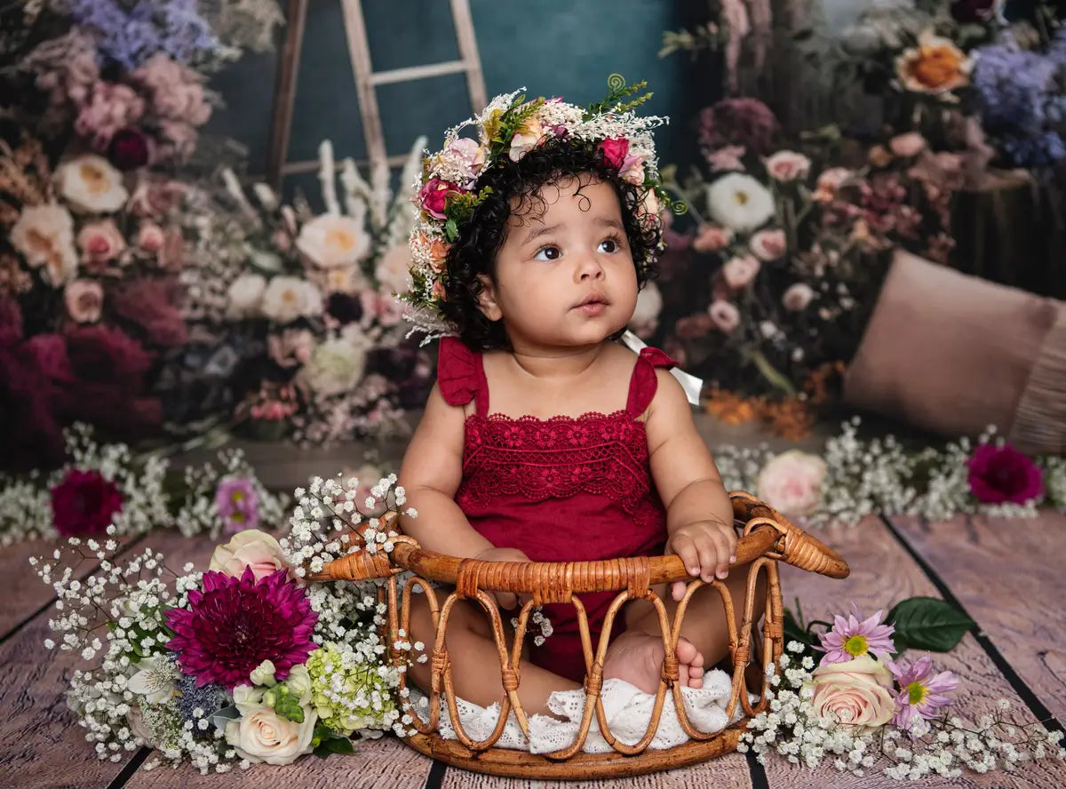 Kate Kunst Blumen Getrockneten Blumen Hintergrund Entworfen von Mini MakeBelieve - Kate Backdrop.de