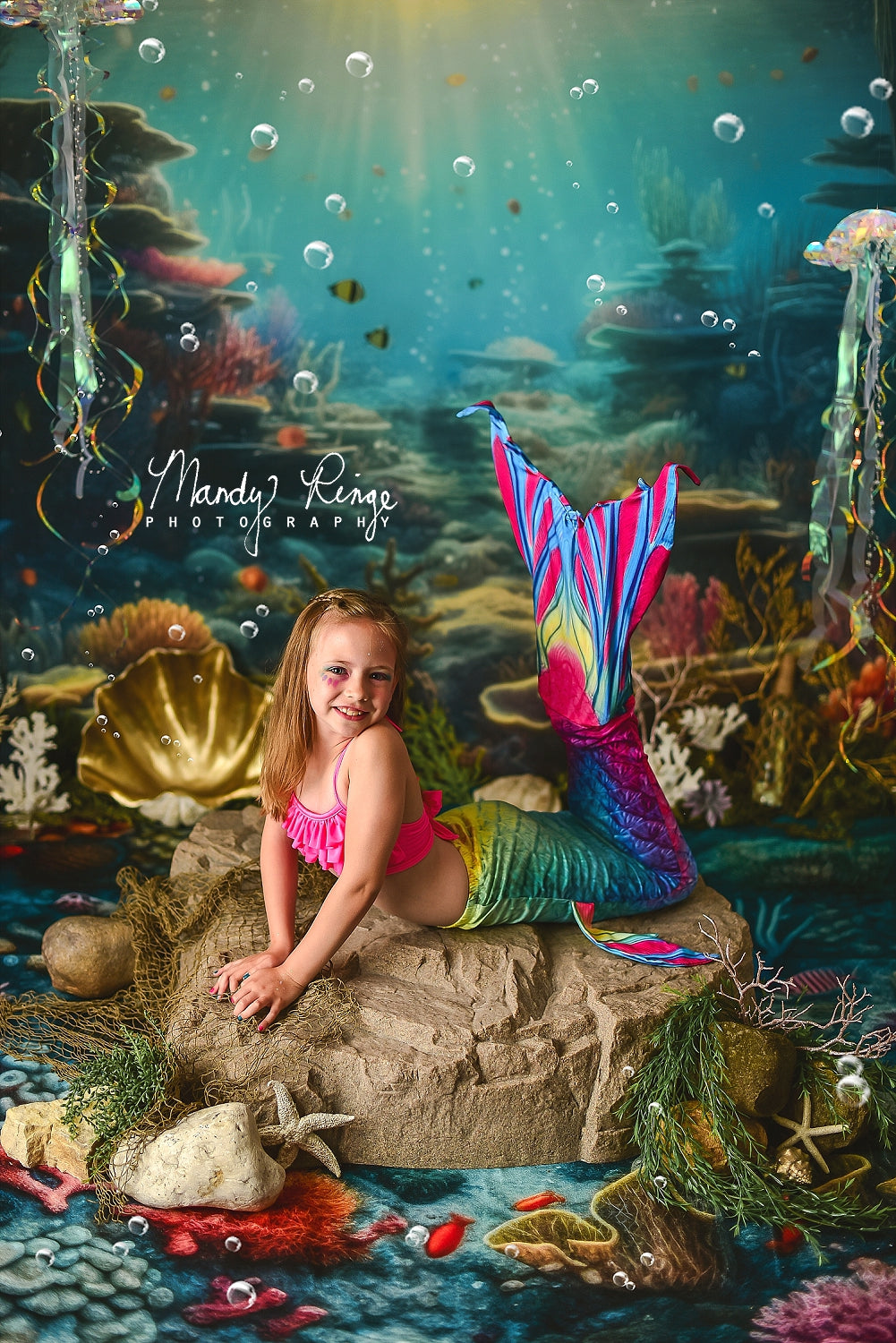 Kate Sommer-Unterwasser-Riff-Hintergrund+Riff-Gummibodenmatte - Kate Backdrop.de