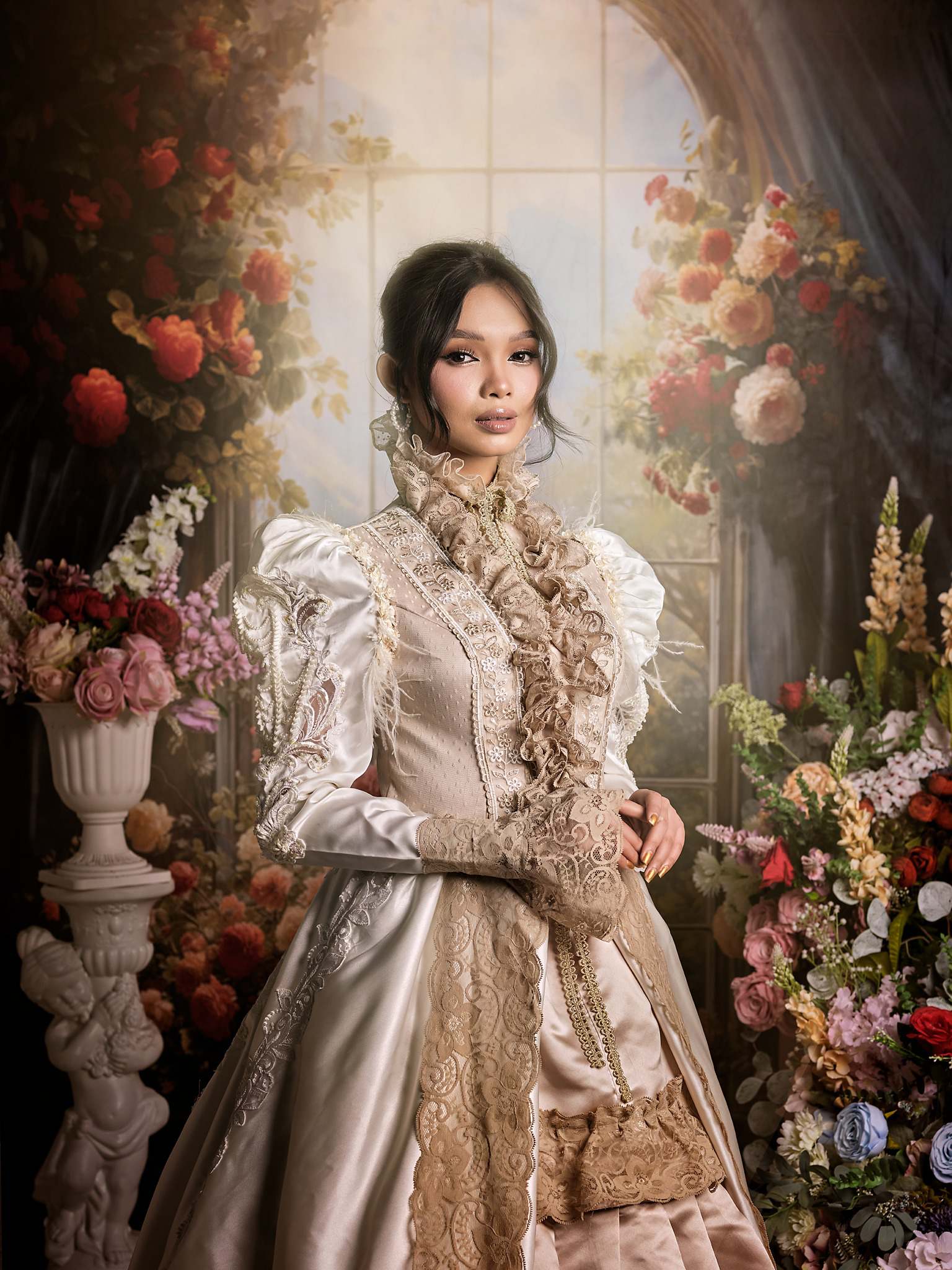 Kate Valentine Blume Bogen Fenster Hintergrund von GQ - Kate Backdrop.de