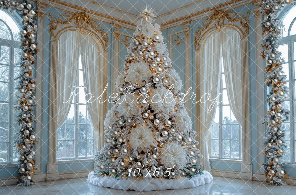 Kate Weihnachten Weißer Baum Prunkvoll Hintergrund Entworfen von Mini MakeBelieve - Kate Backdrop.de