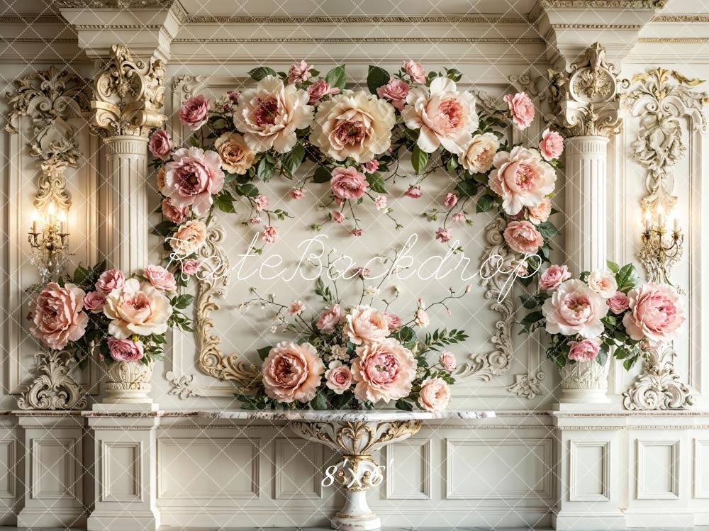 Kate Hochzeit Große Blumen Barock Hintergrund Entworfen von Emetselch - Kate Backdrop.de