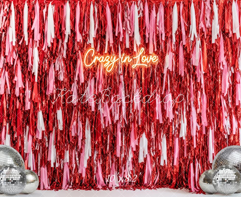 Kate Valentinstag Glitzer Girlanden Rot Hintergrund Entworfen von Patty Roberts