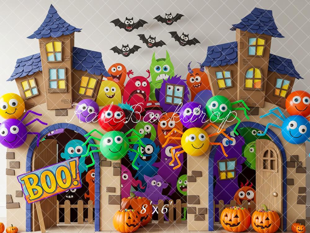 Kate Halloween Schloss Bunte Monster Hintergrund Entworfen von Patty Roberts