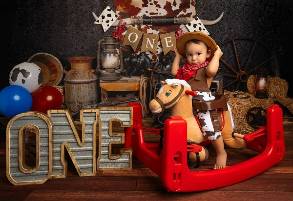 Kate Cake Smash Wild West Hintergrund von Arica Kirby - Kate Backdrop.de