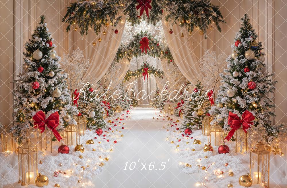 Kate Weihnachten Schnee Tannenbäume Elegant Hintergrund Entworfen von Emetselch - Kate Backdrop.de