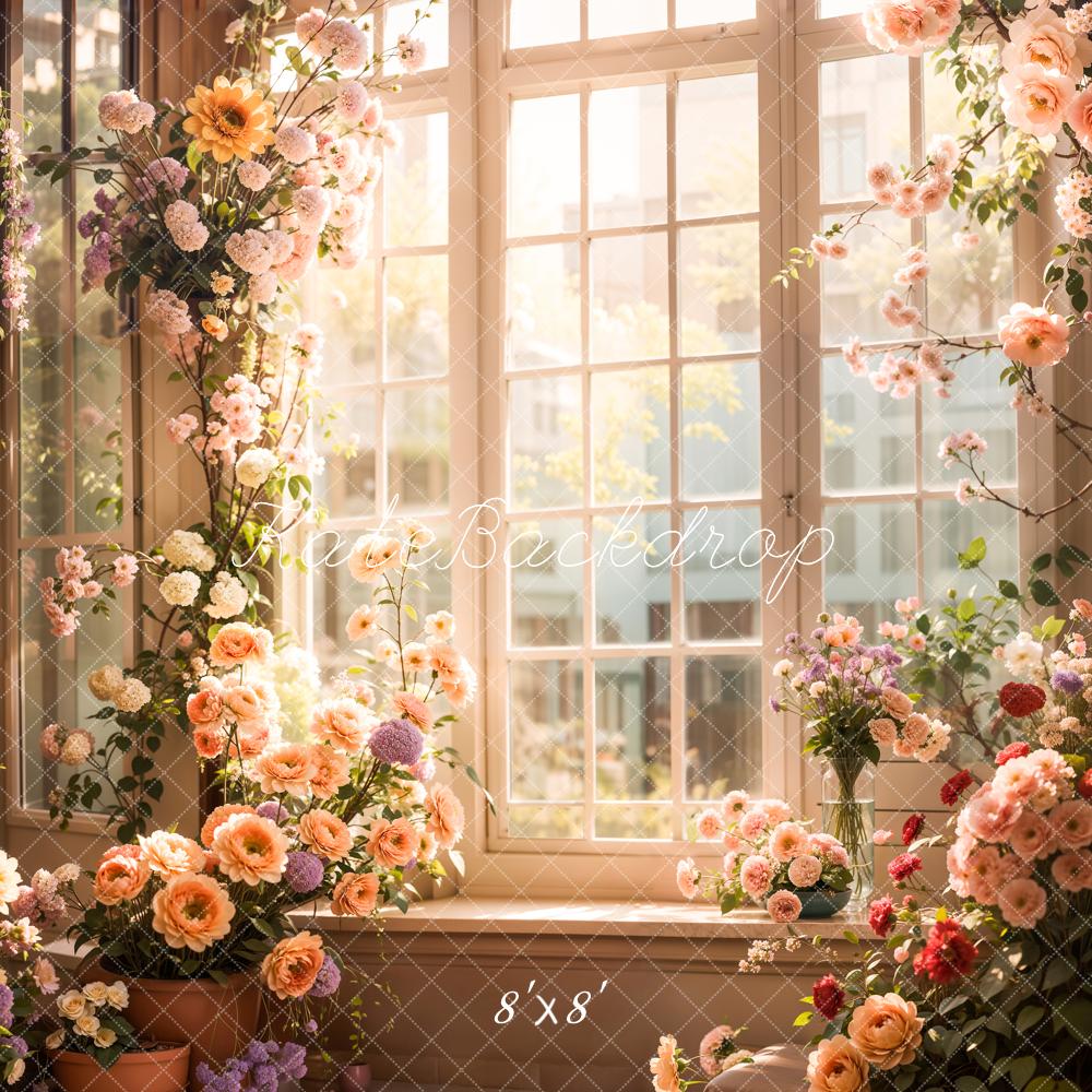 Kate Blumen Fenster Romantisch Pastell Hintergrund Entworfen von Emetselch