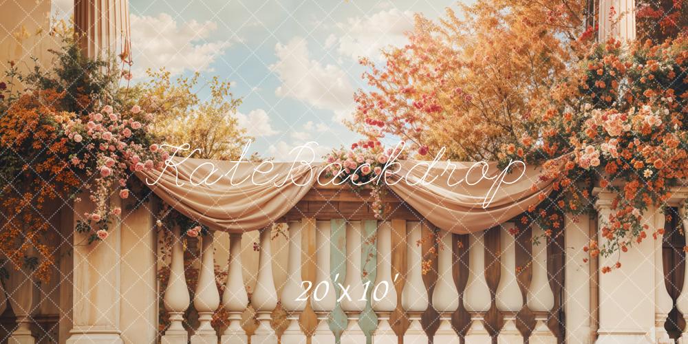 Kate Herbst Balkon Blumen Romantisch Hintergrund Entworfen von Emetselch