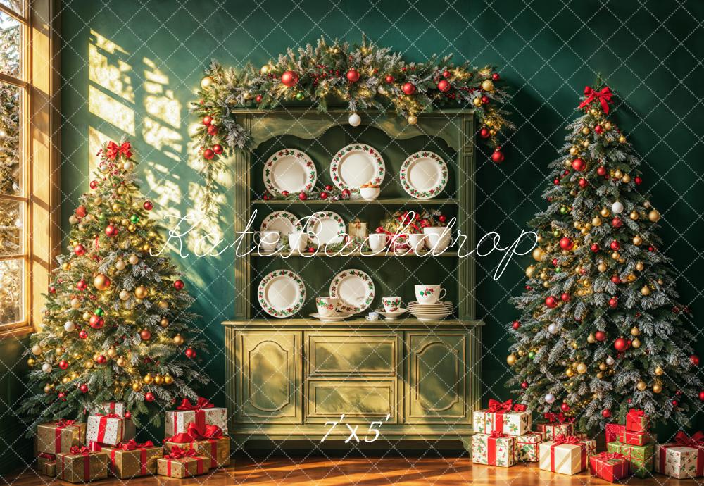 Kate Weihnachten Tannenbäume Geschenke Vintage Schrank Hintergrund Entworfen von Emetselch - Kate Backdrop.de