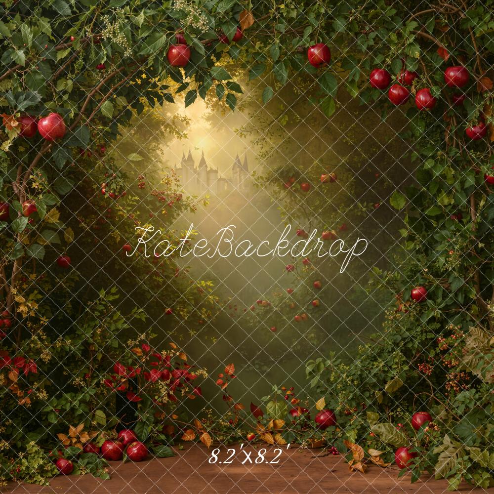 Kate Märchenwald Apfelrot Laub Sonnenstrahlen Hintergrund Entworfen von Emetselch - Kate Backdrop.de