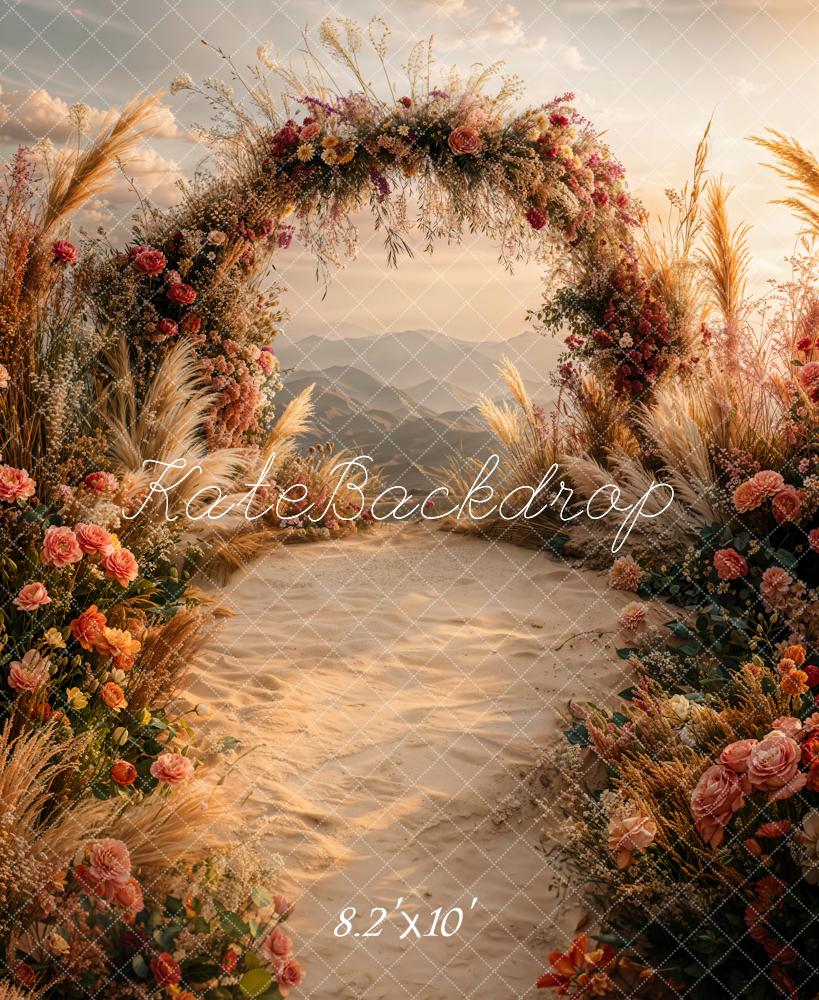 Kate Herbst Hochzeit Blumen Bogen Boho Hintergrund Entworfen von Emetselch