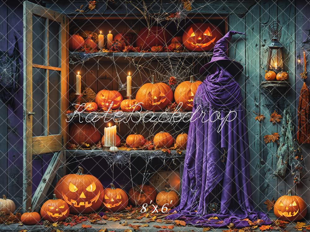 Kate Halloween Kürbisse Hexe Vintage Hintergrund Entworfen von Emetselch - Kate Backdrop.de