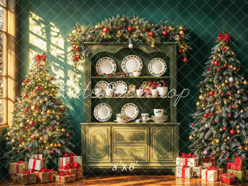 Kate Weihnachten Tannenbäume Geschenke Vintage Schrank Hintergrund Entworfen von Emetselch - Kate Backdrop.de