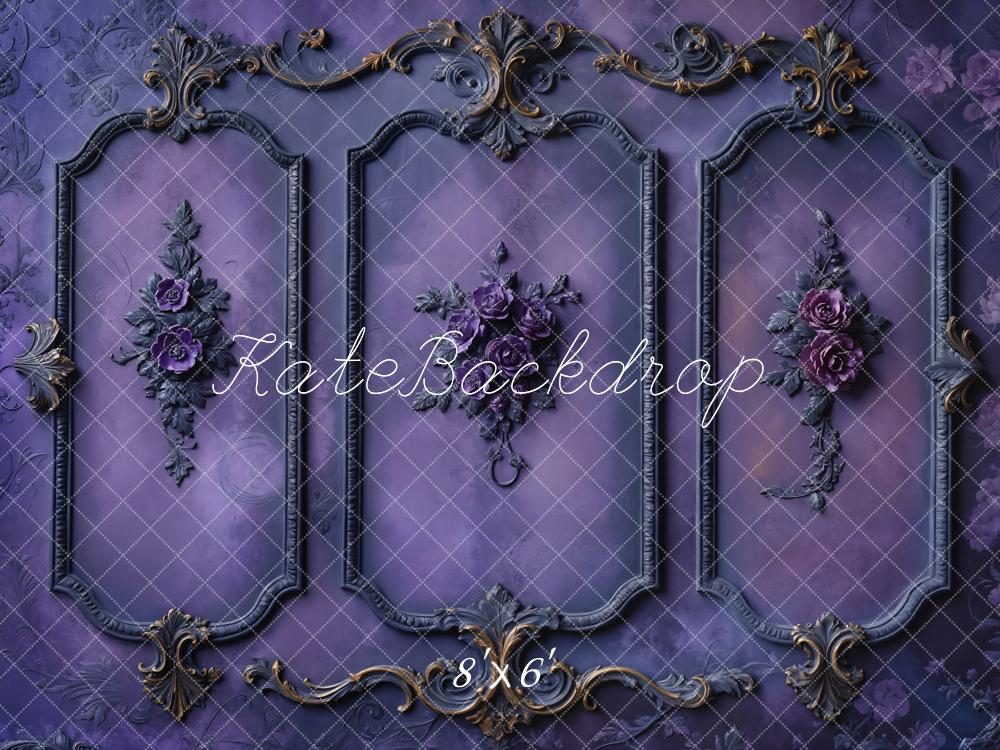 Kate Vintage Rahmen Blumen Lila Hintergrund Entworfen von Chain - Kate Backdrop.de