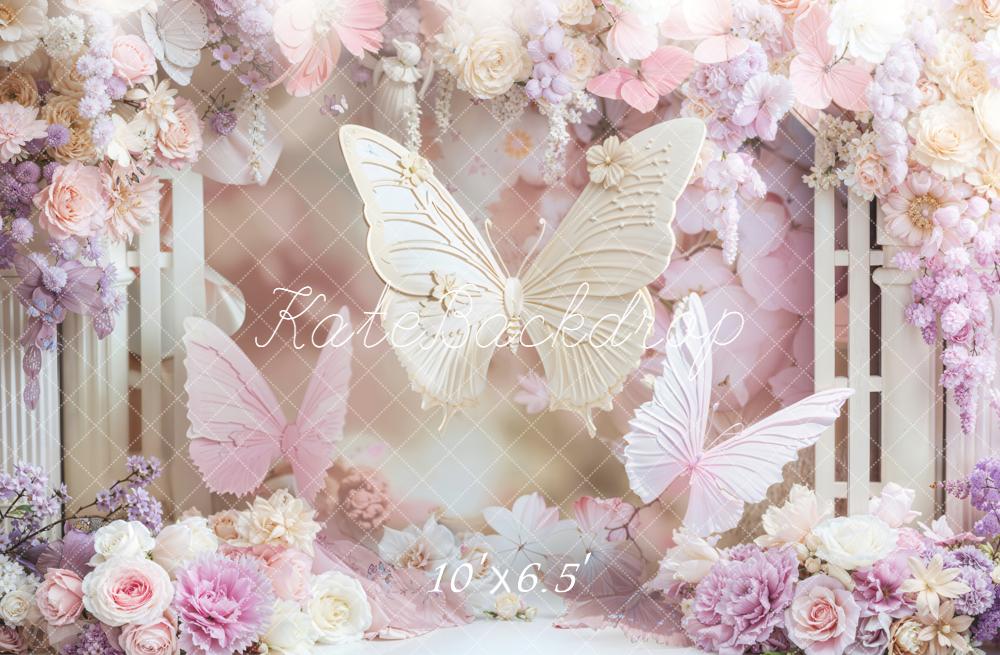 Kate Schmetterling Blumenbogen Pastell Hintergrund Entworfen von Chain - Kate Backdrop.de