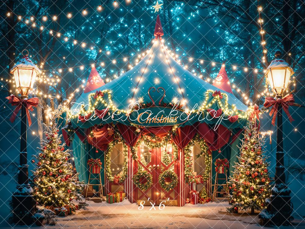 Kate Weihnachten Zirkuszelt Lichter Vintage Hintergrund Entworfen von Emetselch - Kate Backdrop.de