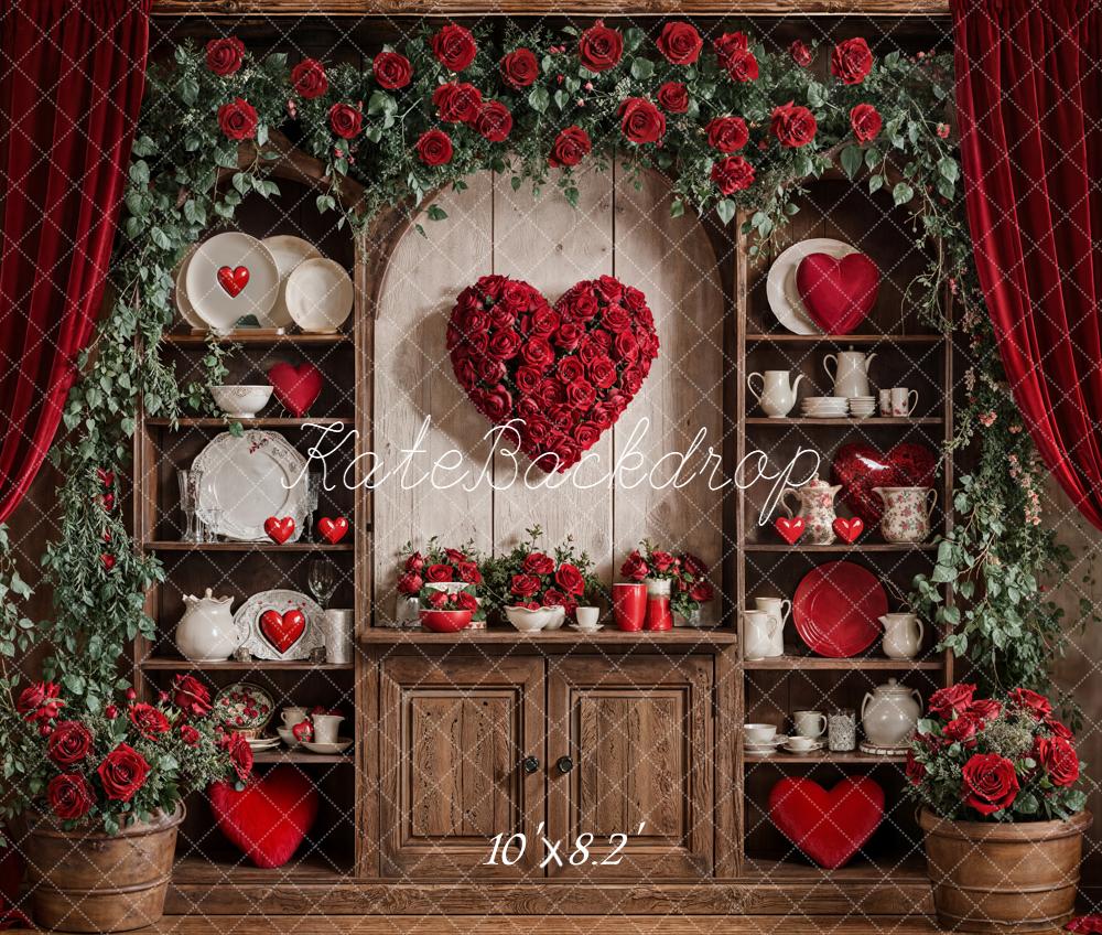 Kate Valentinstag Herz Rosen Vintage Fleece Hintergrund Entworfen von Emetselch