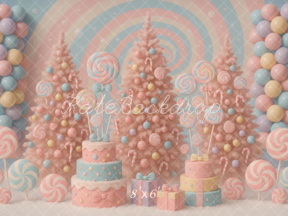 Kate Weihnachten Zuckerwald Lollis Pastell Hintergrund Entworfen von Ashley Paul
