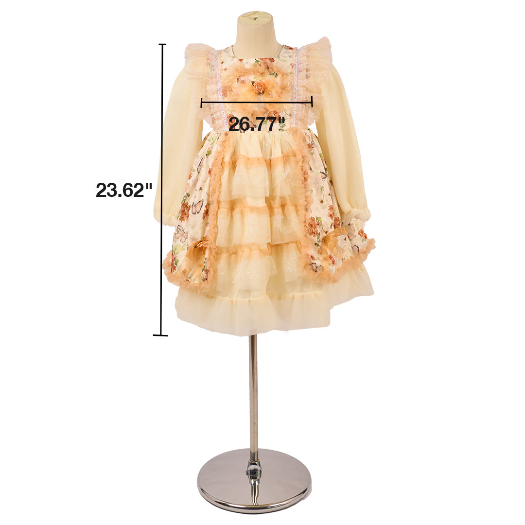 Kate Herbst Halloween Blumen Gelb Weiß Kleid für Fotografie - Kate Backdrop.de