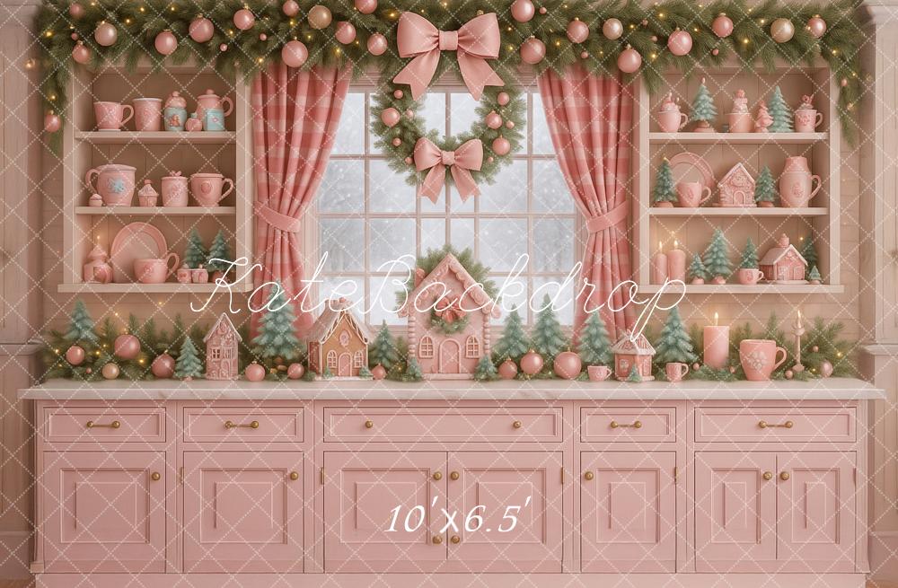 Kate Weihnachten Rosa Küche Girlanden Hintergrund Entworfen von Ashley Paul
