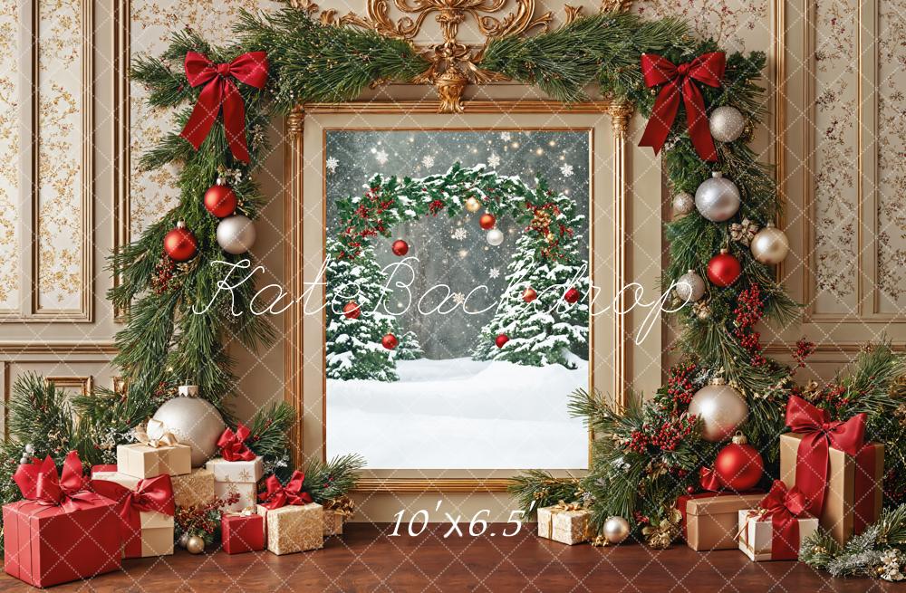 Kate Weihnachten Geschenke Girlande Klassisch Hintergrund Entworfen von Emetselch