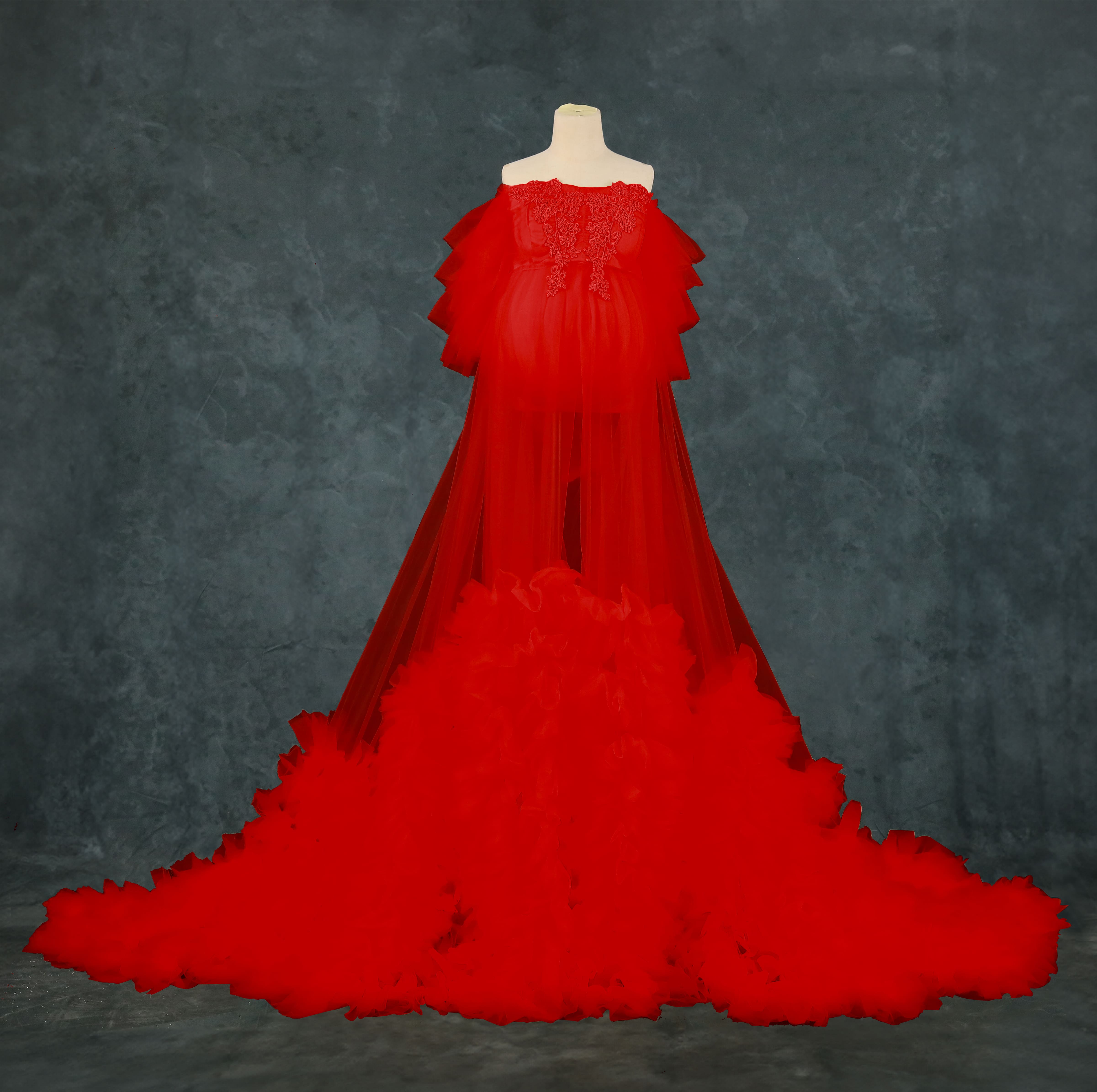 Kate Mesh Ein-Schulter-Fotokleid Schwangerschaftsporträt-Kleid - Kate Backdrop.de