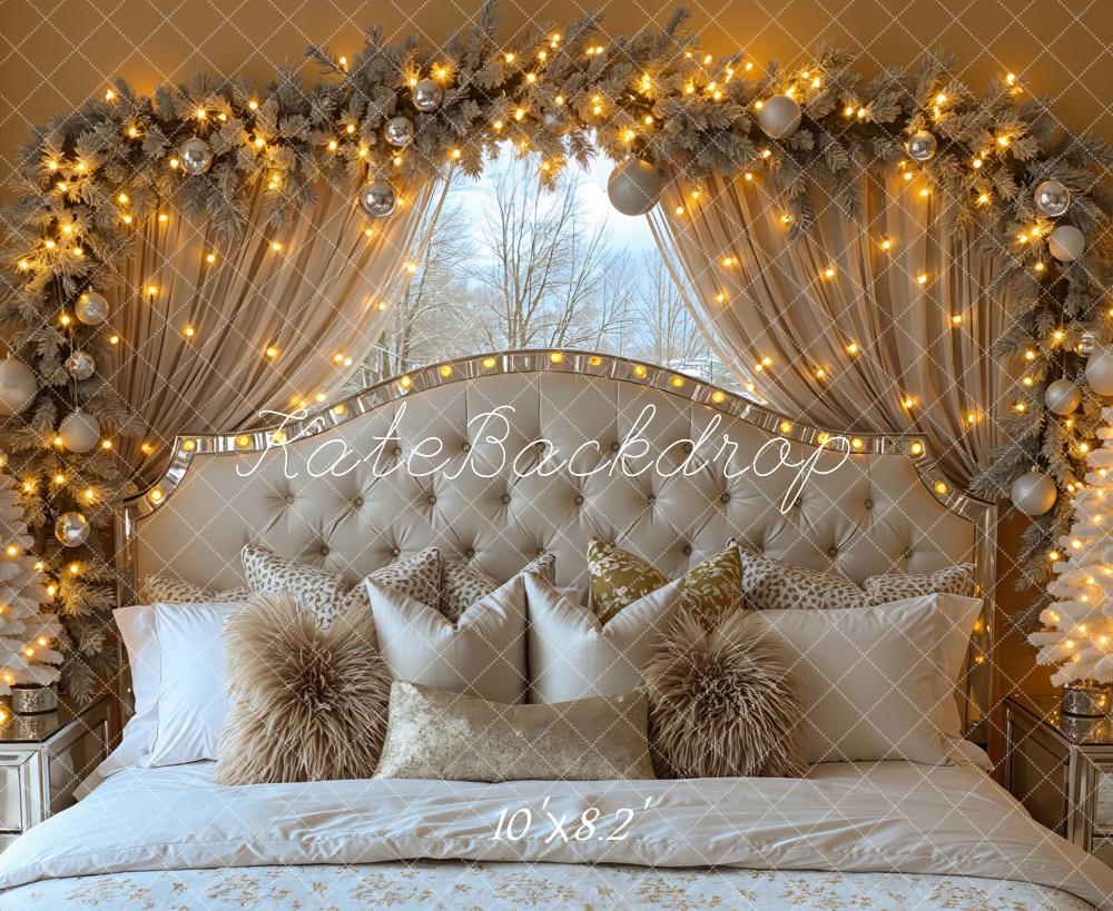 Kate Weihnachten Schlafzimmer Lichter Elegant Hintergrund Entworfen von Mini MakeBelieve - Kate Backdrop.de