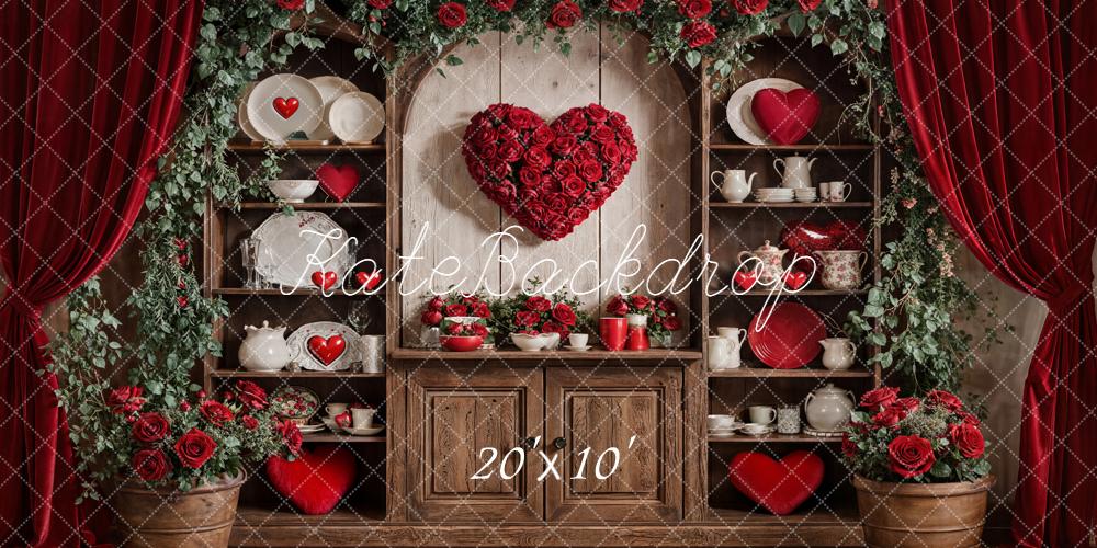 Kate Valentinstag Herz Rosen Vintage Hintergrund Entworfen von Emetselch