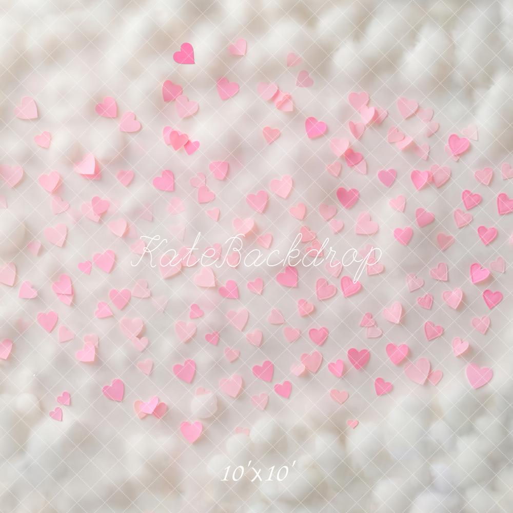 Kate Valentinstag Rosa Herzen Pastell Hintergrund Entworfen von Kate Image