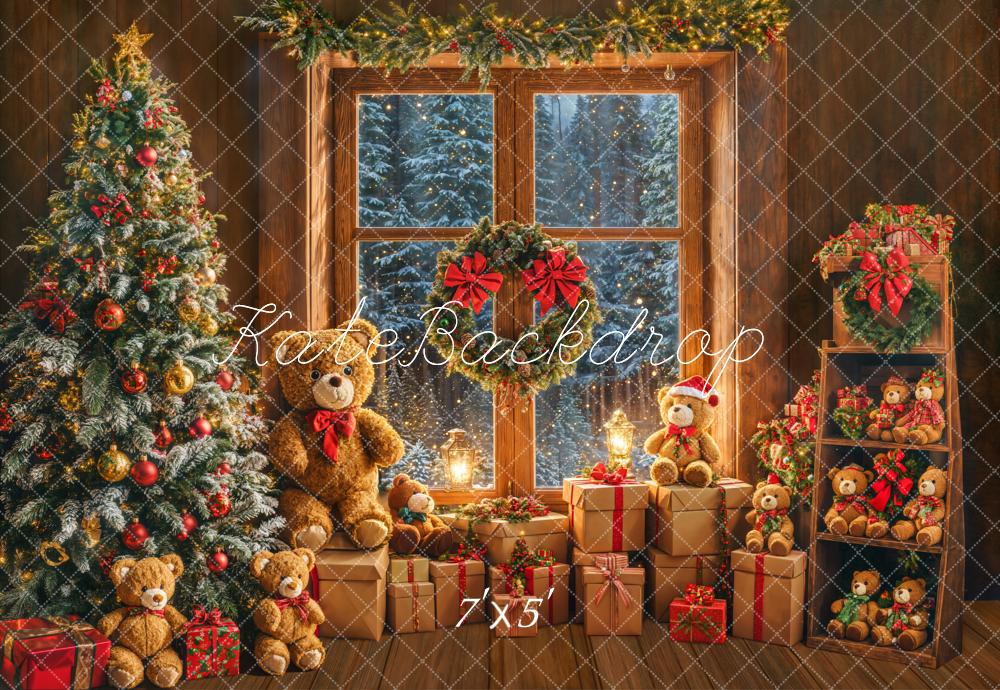 Kate Weihnachten Tannenbaum Geschenke Teddybären Hintergrund Entworfen von Emetselch