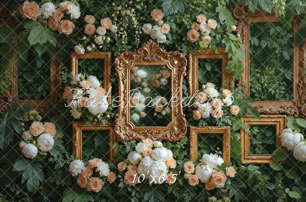 Kate Hochzeit Goldene Rahmen Blumen Hintergrund Entworfen von Mini MakeBelieve
