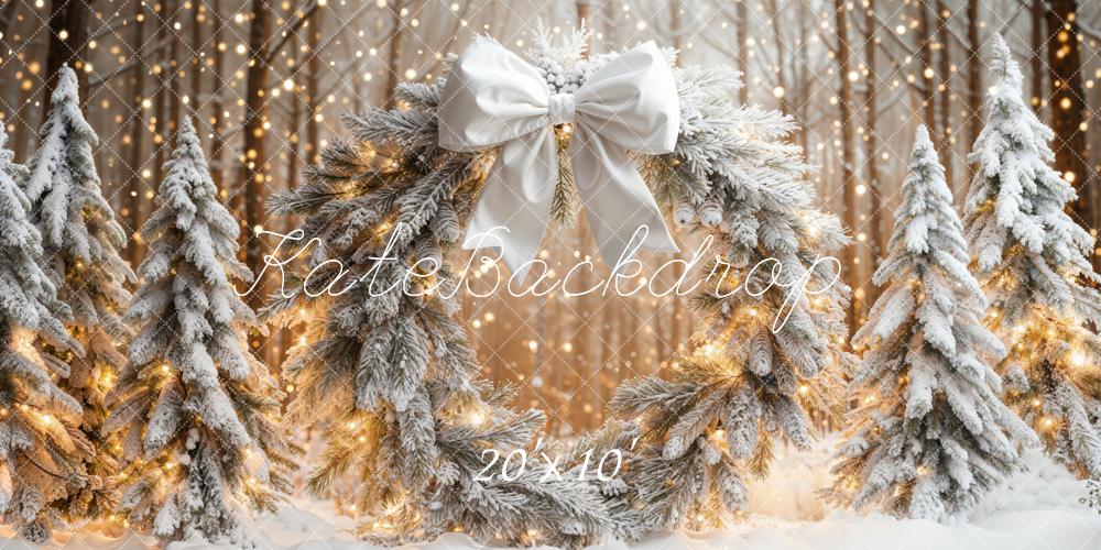 Kate Weihnachten Kranz Schnee Wald Hintergrund Entworfen von Emetselch - Kate Backdrop.de