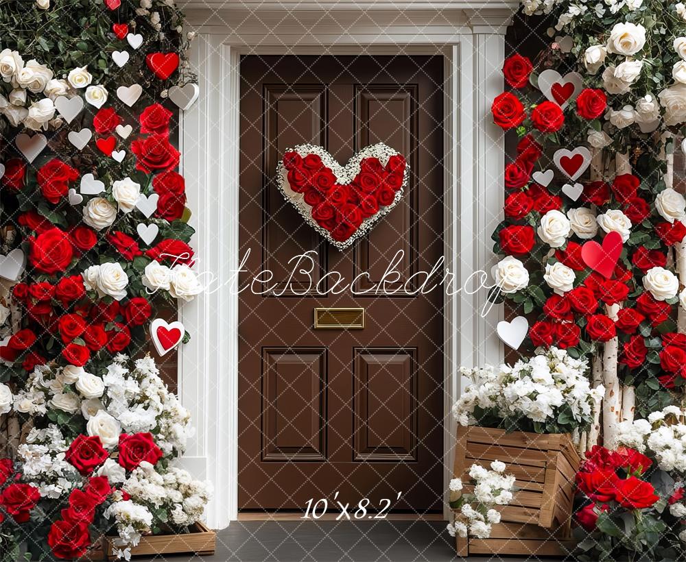 Kate Valentinstag Rosen Herzen Braun Hintergrund Entworfen von Mini MakeBelieve