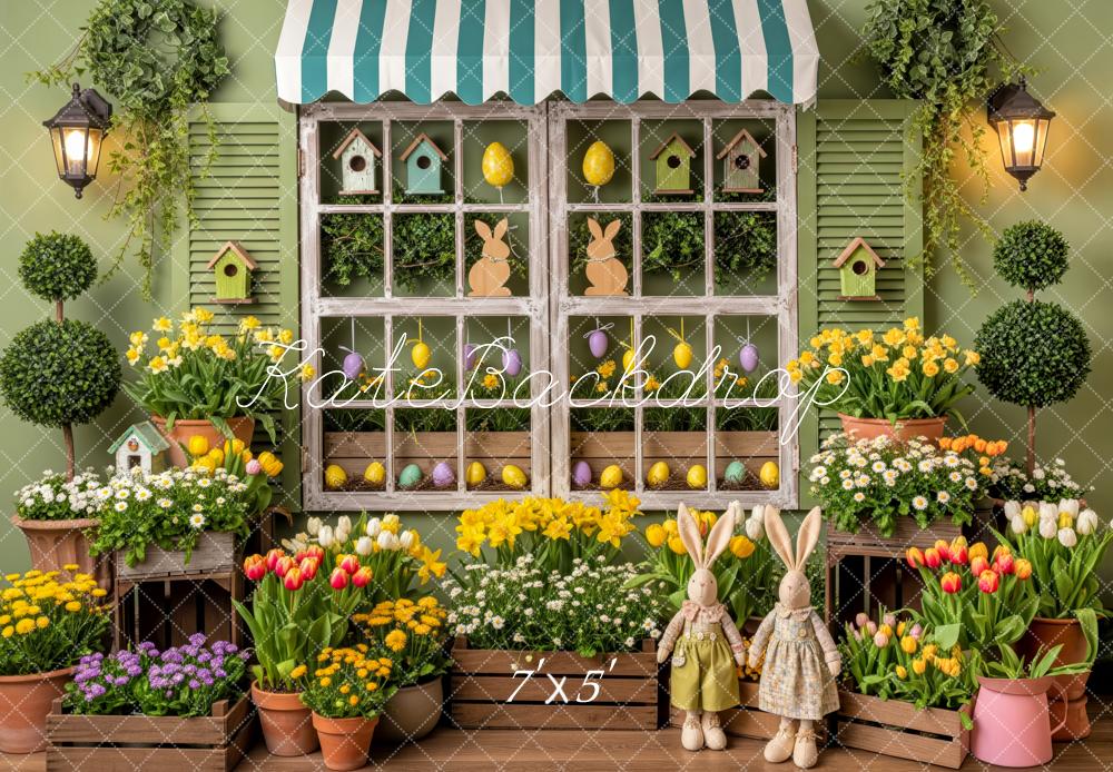 Kate Ostern Fenster Blumen Pastell Hintergrund Entworfen von Patty Roberts