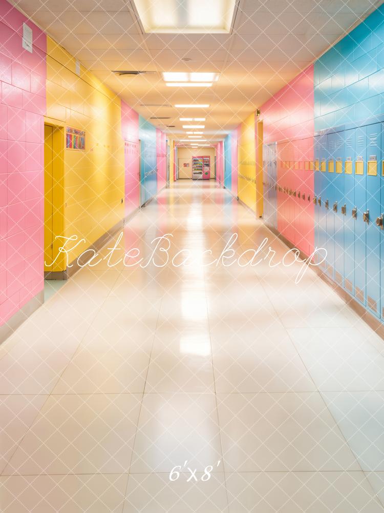 Kate Zurück Zur Schule Flur Spind Bunt Hintergrund Entworfen von Emetselch - Kate Backdrop.de