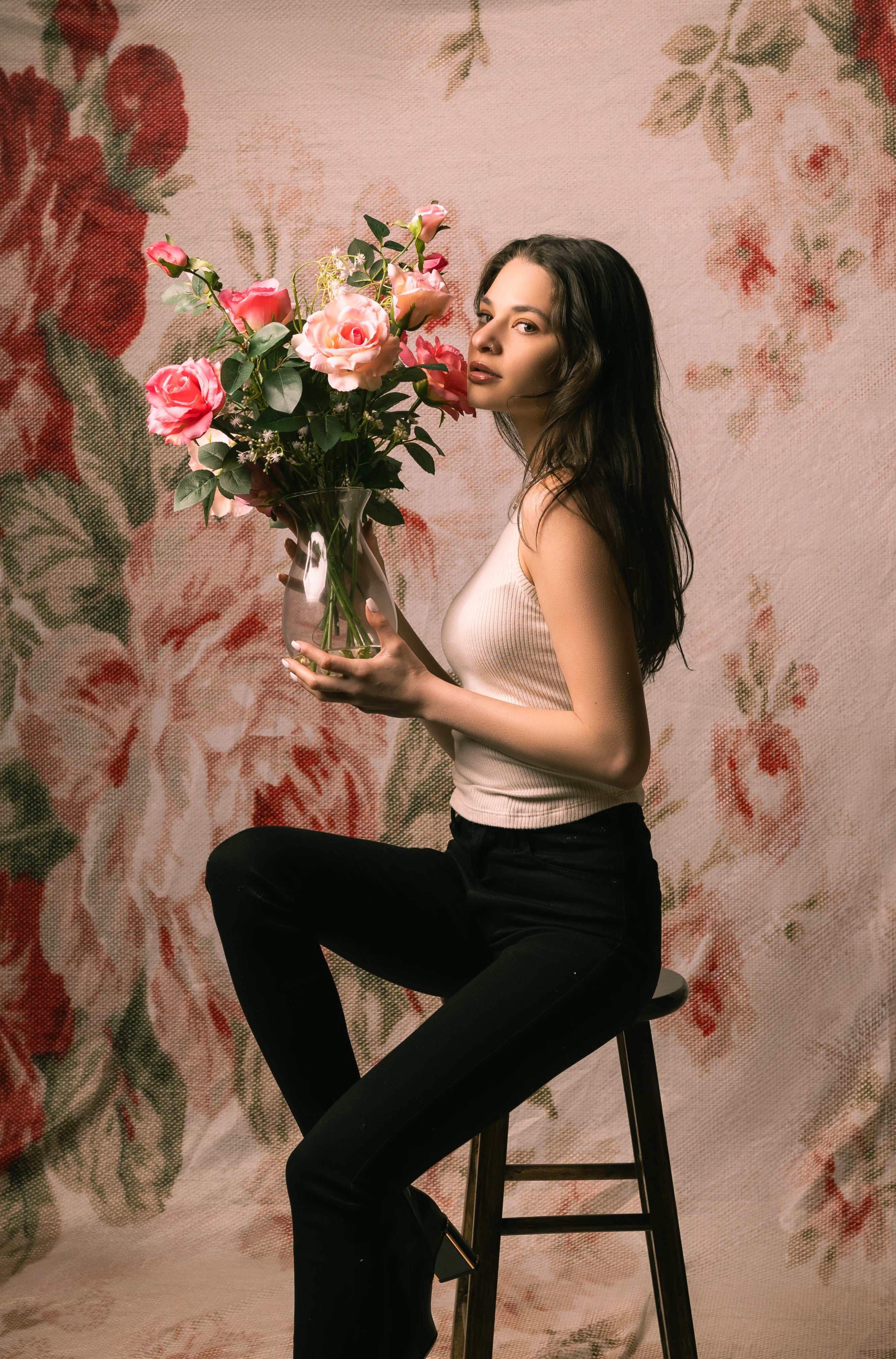 Kate blume Weiß Wandhintergründe Muttertag für Kinderfotografie - Kate Backdrop.de