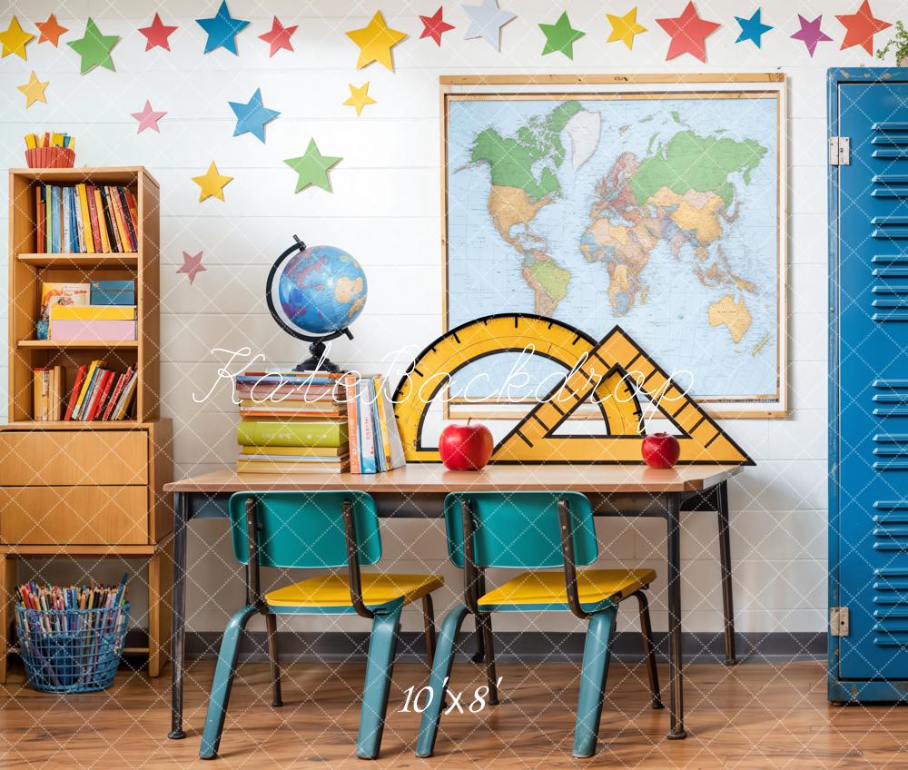 Kate Zurück Zur Schule Klassenzimmer Bunt Fleece Hintergrund Entworfen von Emetselch - Kate Backdrop.de