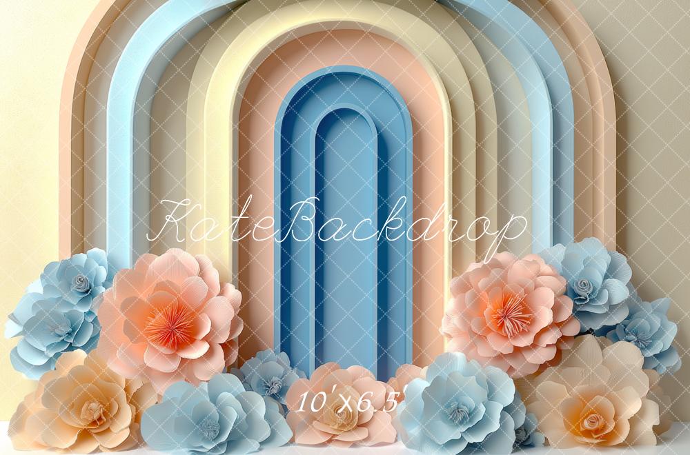 Kate Bogen Blumen Pastellfarben Hintergrund Entworfen von Mini MakeBelieve