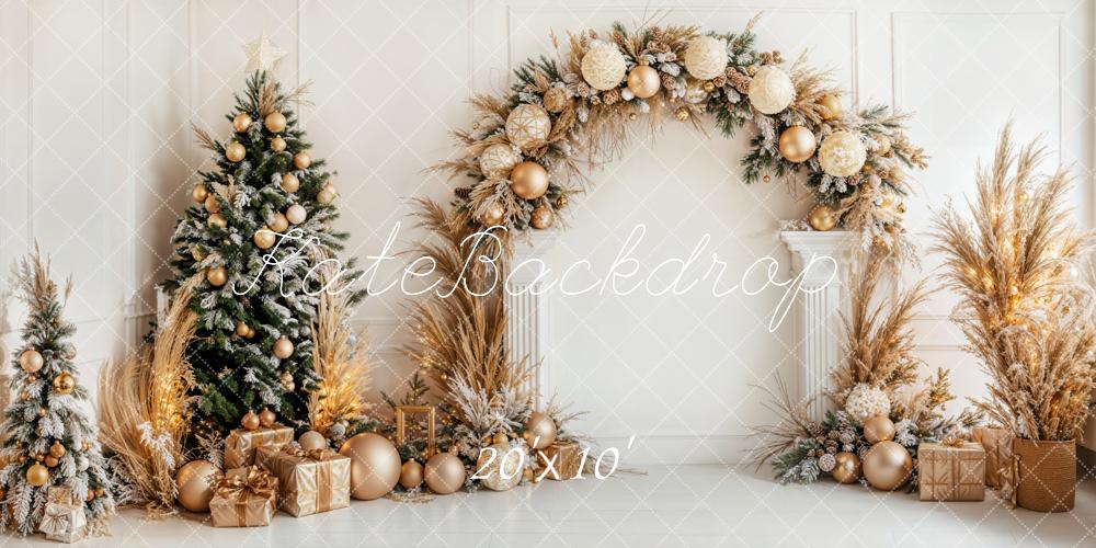 Kate Weihnachten Baum Gold Bogen Hintergrund Entworfen von Emetselch - Kate Backdrop.de